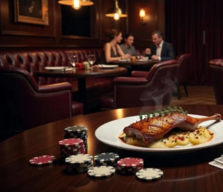 Mosa&iuml;que de photos du restaurant Savorellee, plats, cocktails et tables de poker